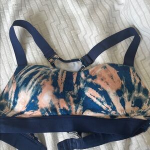 PINK Active Tie-Dye Navy & Peach Sports Bra- medium ultimate push up! Adjustable